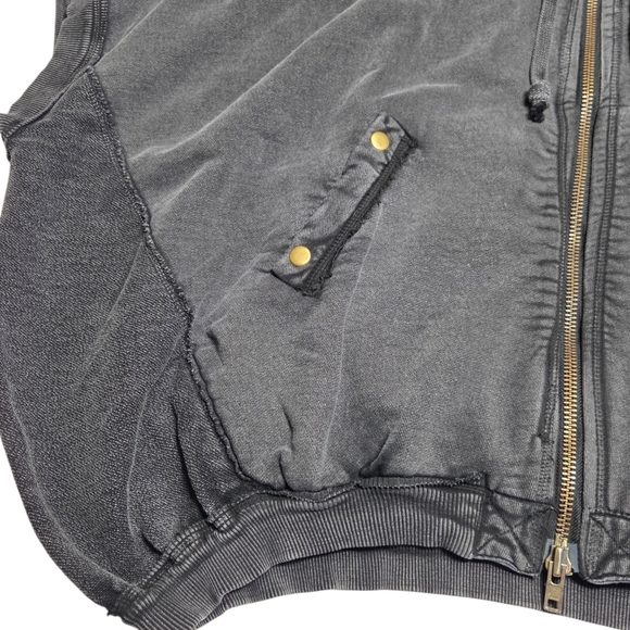 We The Free What’s Next Hooded Poncho Vest Washed Black Oversized Medium NWT - Picture 5 of 16